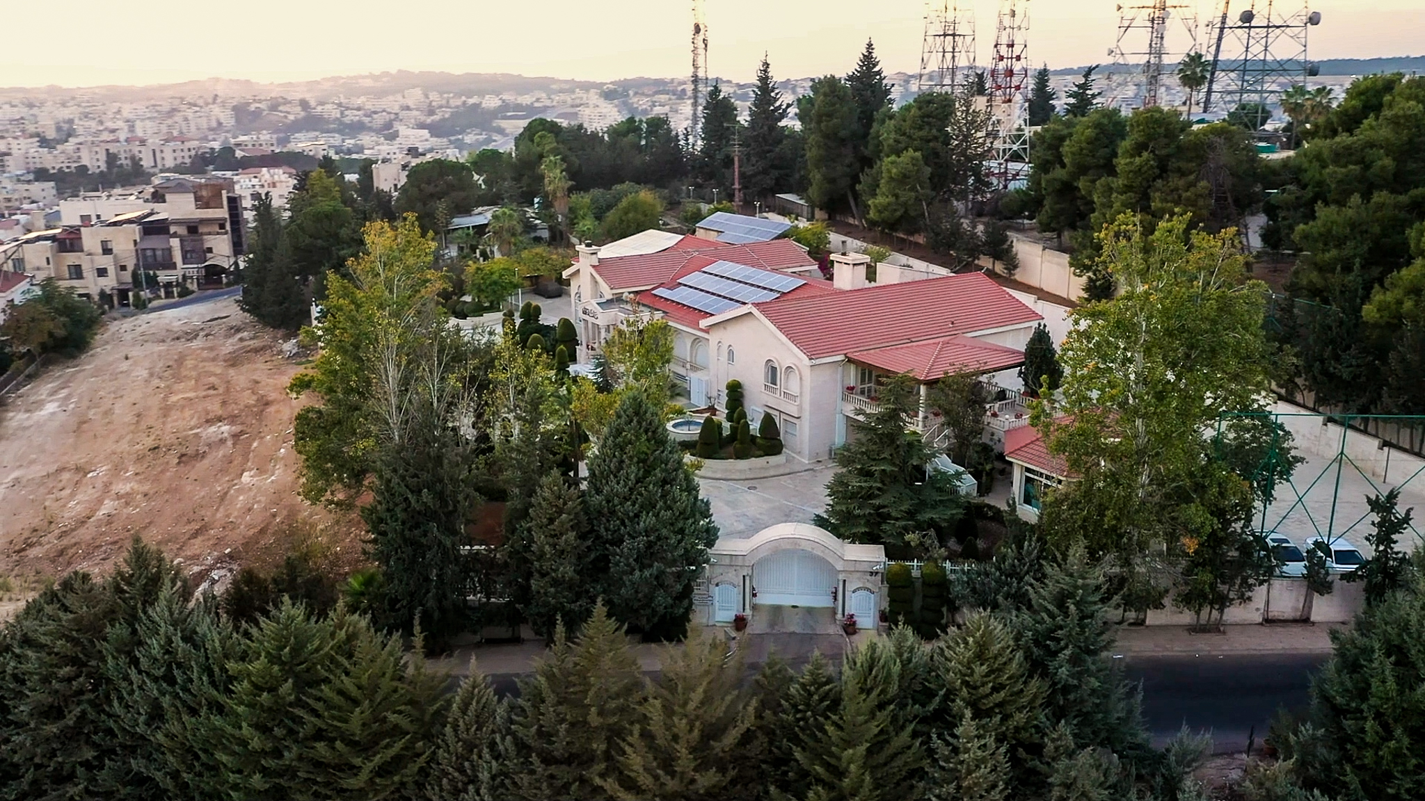 Aerial view of The Amman Estate and grounds